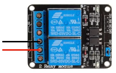 Relay wires Idiot’s Guide to a Raspberry Pi Garage Door Opener