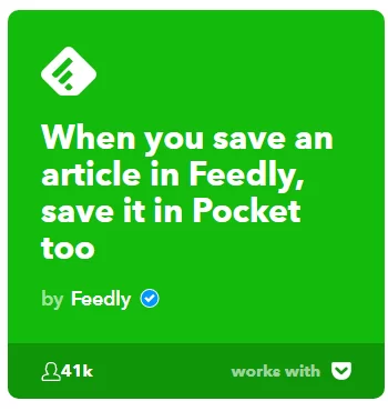 applets saved feedly articles go to pocket