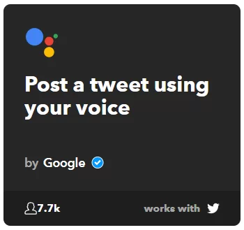 applets tweet what you say to google assistant