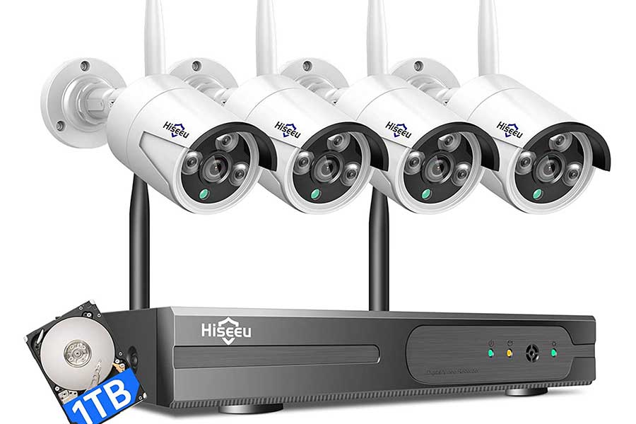 8 Channels Full HD 1080P Video Record NVR with 4pcs 960P Waterproof Onvif IP Network Cameras,Auto Pair,NO HDD Wireless Security Camera System GENBOLT Outdoor Home WiFi Security Surveillance Camera System