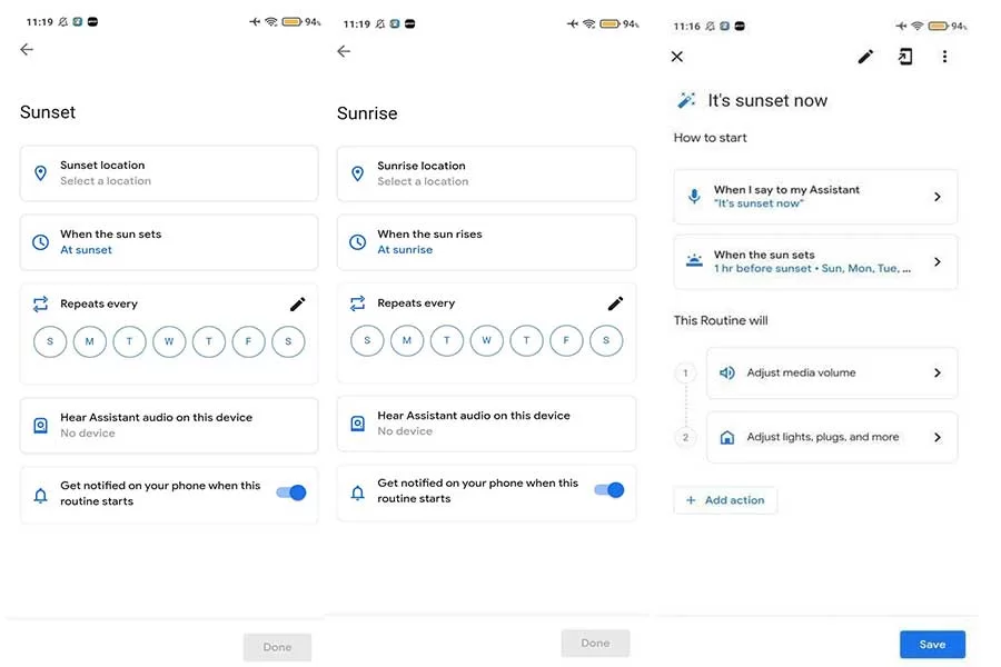 Google testing Assistant Routines that can be activated by sunrise sunset 12