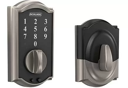 SCHLAGE BE375 CAM 619 Touch Keyless Touchscreen Electronic Deadbolt Lock Satin Nickel