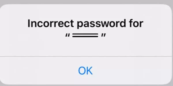 incorrect password WiFi
