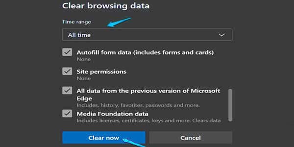 Clear Browser Saved Form Data in Edge 5 2