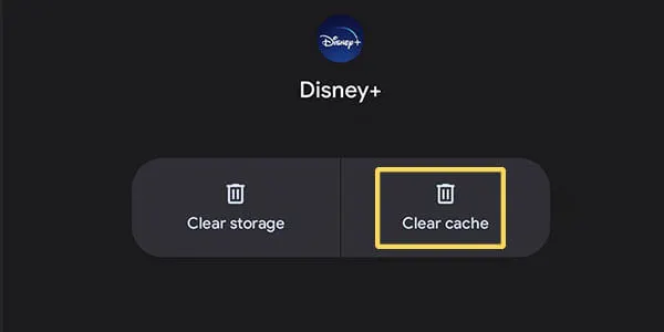 Clear the cache of the Disney