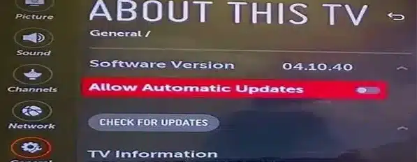 Update TV System Software 1 1