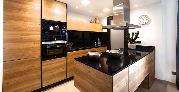 Modern kitchen with different smart appliances