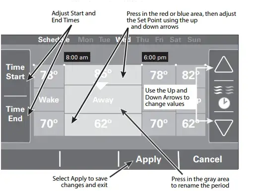 Changing the Period Name Trane Smart Thermostat