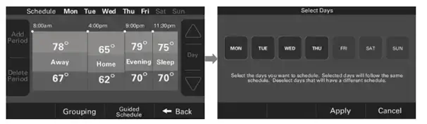 Grouping Screen Trane Smart Thermostat