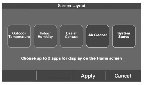 Home Screen Customization Trane Smart Thermostat