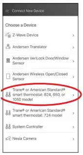 Trane ® or American Standard® smart thermostat