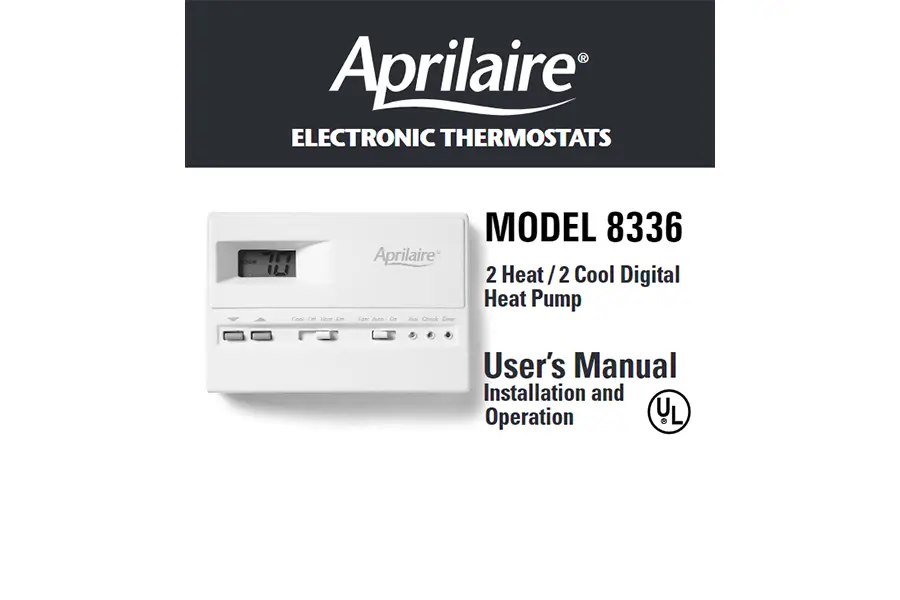 AprilAire Thermostat Model 8336 Owners Manual Obs