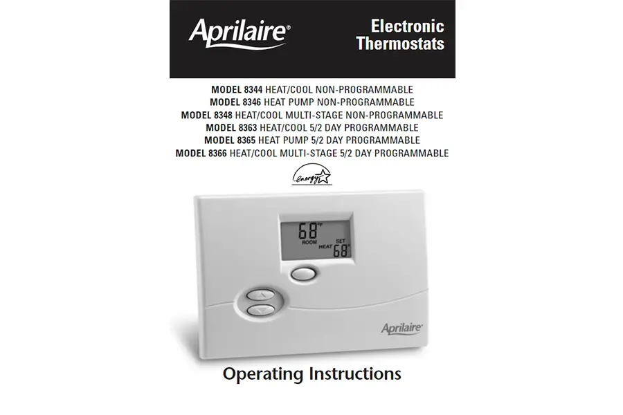 AprilAire Thermostat Model 8344 Owners Manual Obs