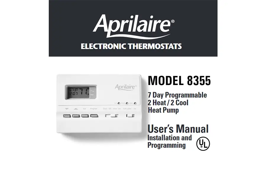 AprilAire Thermostat Model 8355 Owners Manual Obs