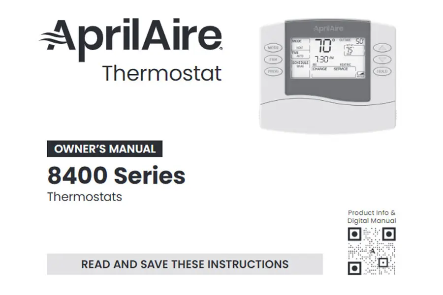 AprilAire Thermostat Model 8466 Owners Manual
