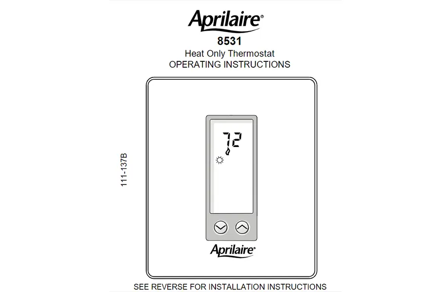 AprilAire Thermostat Model 8531 Owners Manual Obs