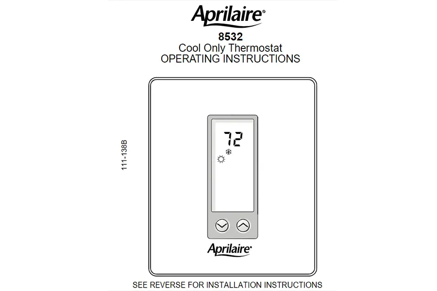AprilAire Thermostat Model 8532 Owners Manual Obs