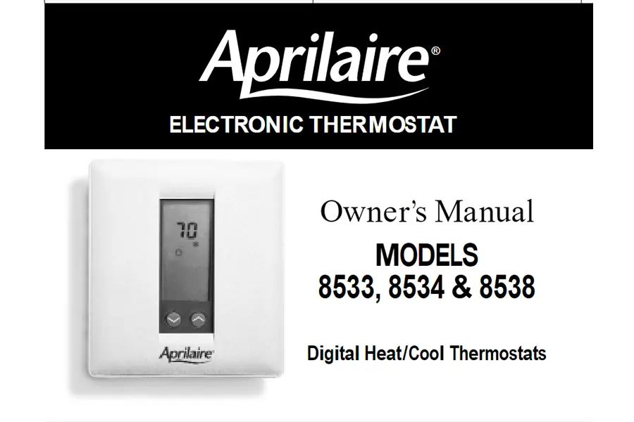 AprilAire Thermostat Model 8533 Owners Manual Obs