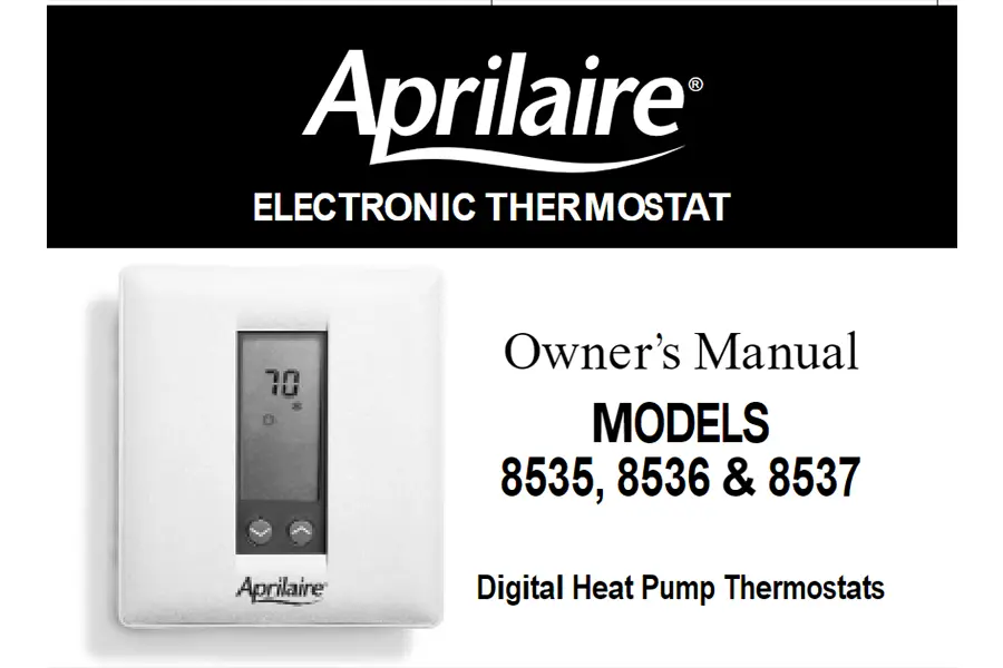 AprilAire Thermostat Model 8534 Owners Manual Obs