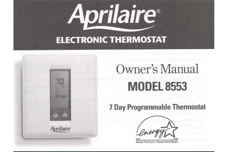 AprilAire Thermostat Model 8553 Owners Manual Obs