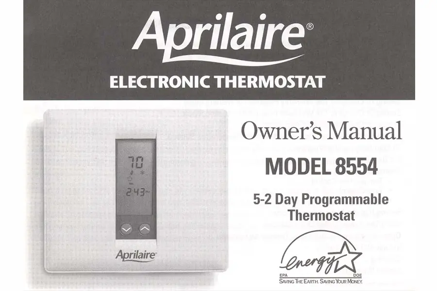 AprilAire Thermostat Model 8554 Owners Manual Obs