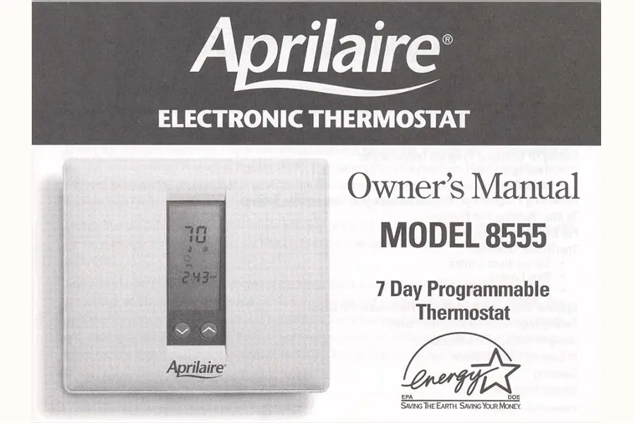 AprilAire Thermostat Model 8555 Owners Manual Obs