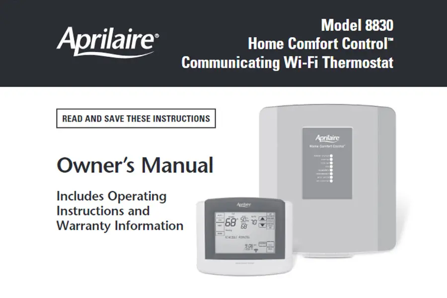 AprilAire Thermostat Model 8830 Owners Manual