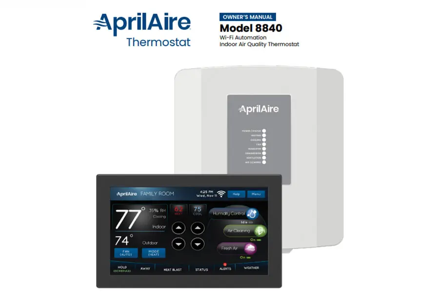 AprilAire Thermostat Model 8840 Owners Manual
