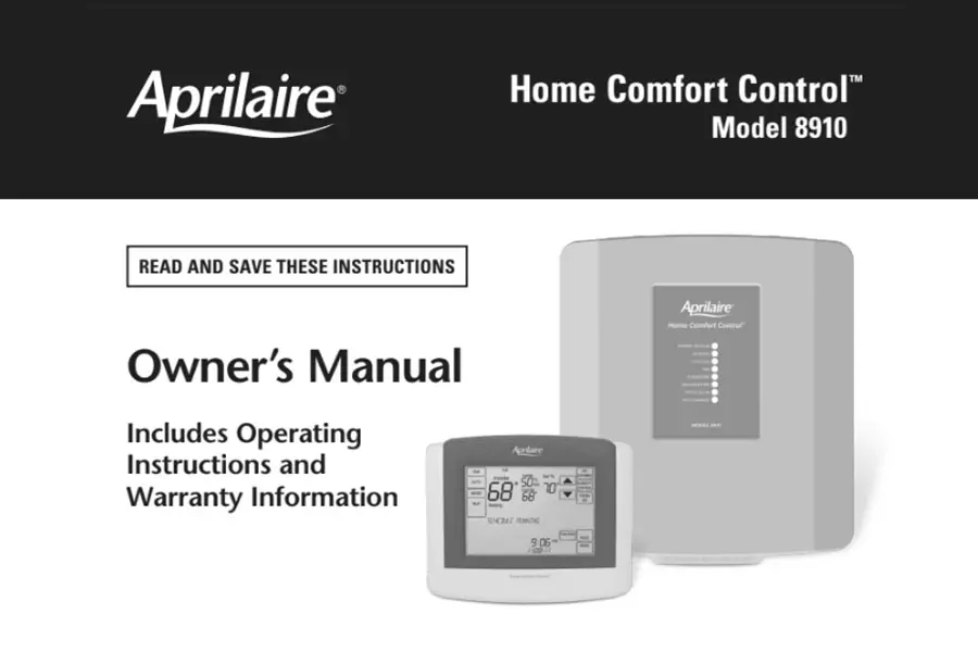 AprilAire Thermostat Model 8910 Owners Manual