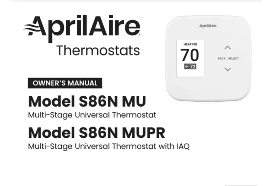 AprilAire Thermostat Model S86NMU, S86NMUPR Owners Manual