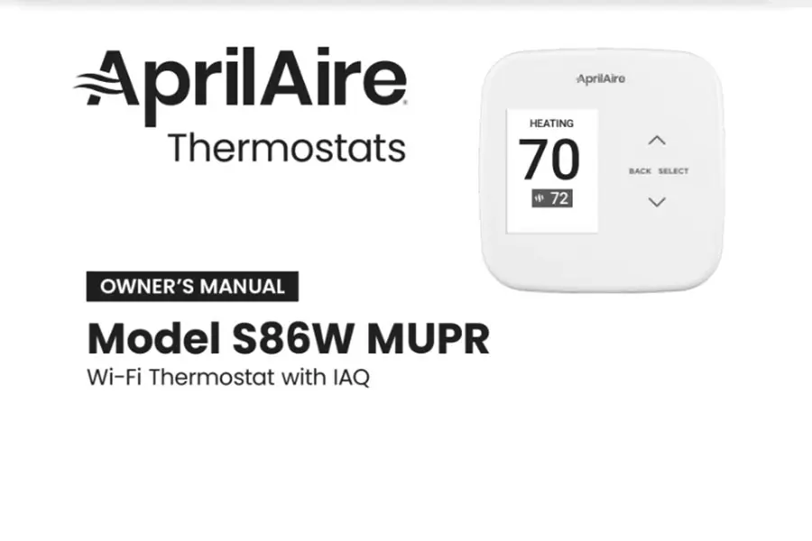 AprilAire Thermostat Model S86WMUPR Owners Manual