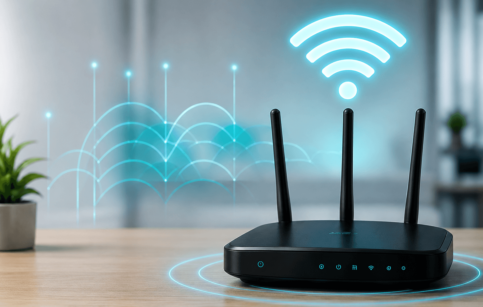 Realistic smart home scene related to Zigbee Wi-Fi channel planner